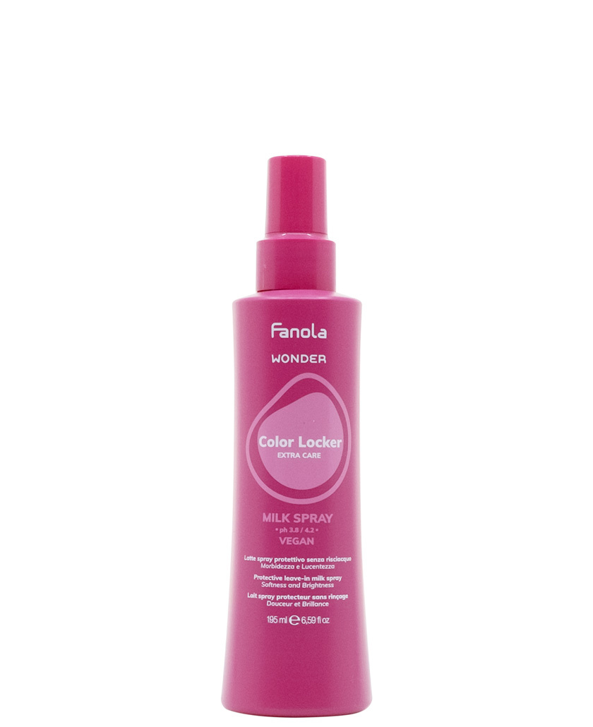 Fanola Wonder Color Locker Milk Spray — незмивний спрей-молочко для відновлення та блиску волосся, 195 мл